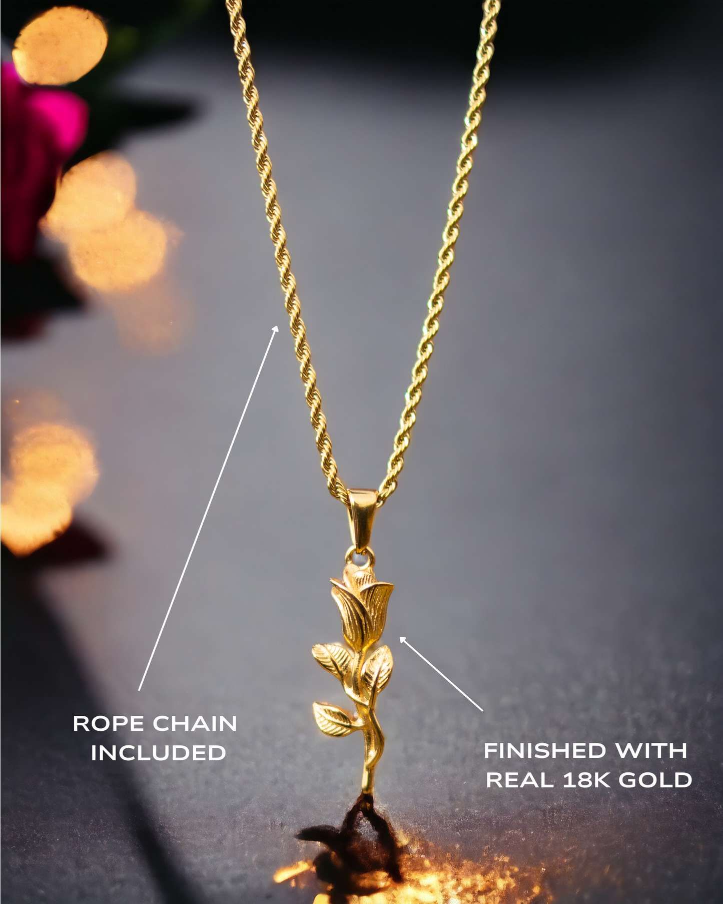 Rose Pendant (Gold)