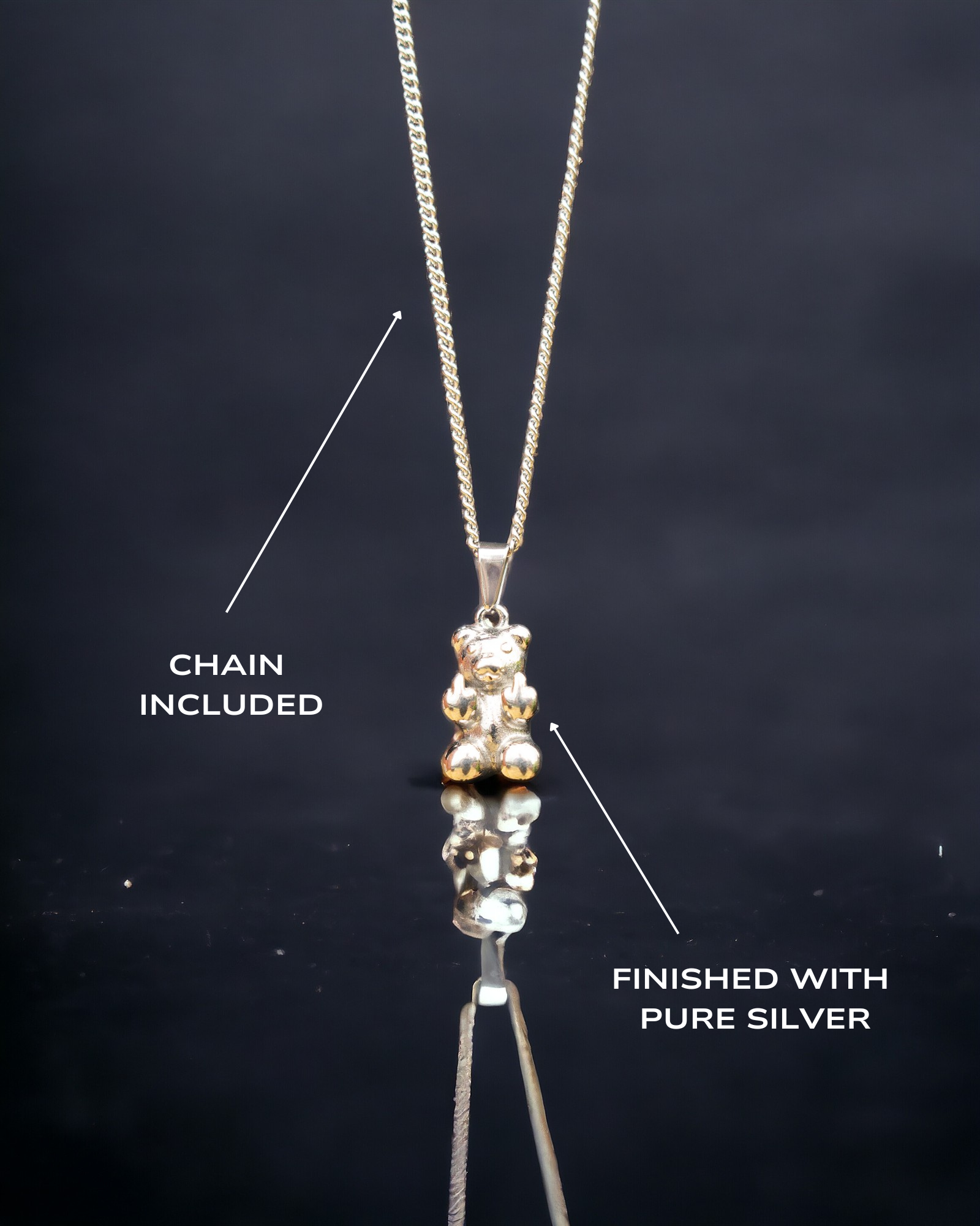 Offensive Bear Pendant (Silver)